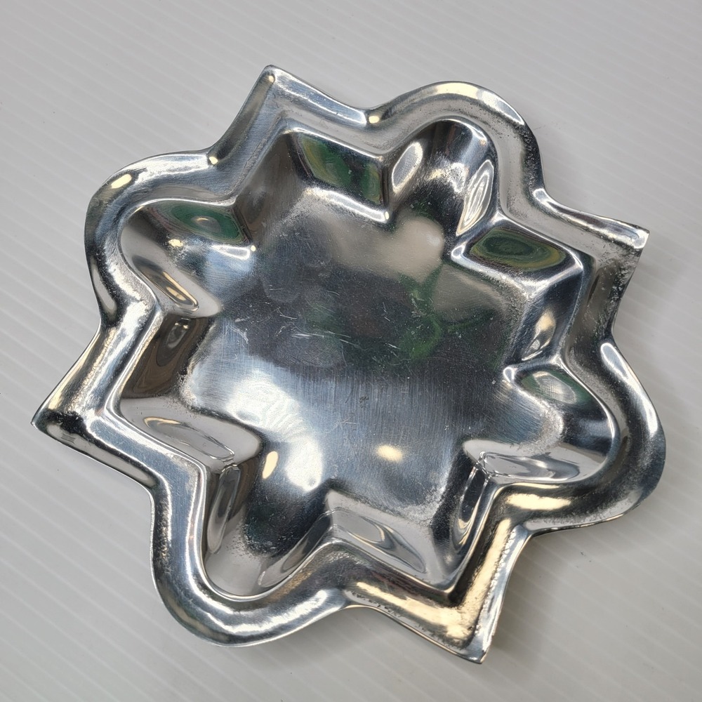 Mexus Ware Pewter Platter Tray 8" Handmade Mexico‎ Warner Imports Vintage